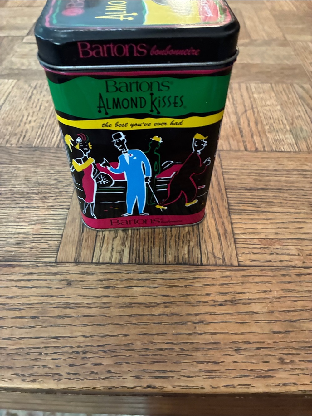 Almond Kisses Decorative Green Tin
